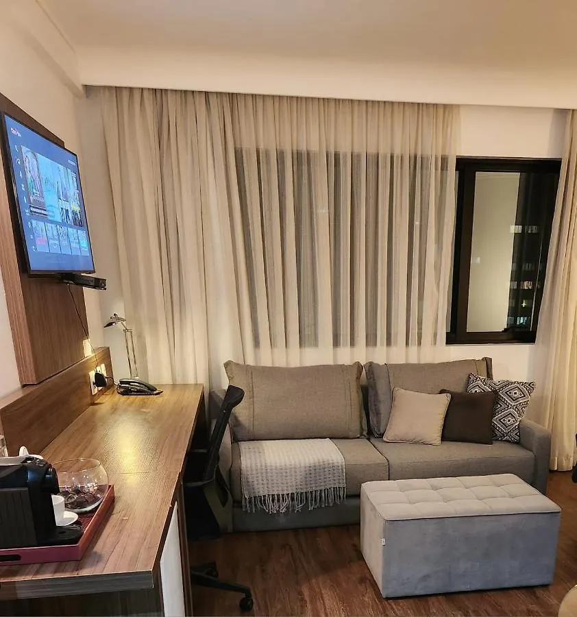 公寓 Suite 5 Estrelas Hotel Av Ibirapuera 2534 Piscina 圣保罗